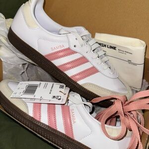 Adidas Samba White and Pink Shoes